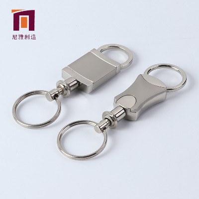 Silver Metal Keychain Automotive Accessories Creative Advertising Gift Logo Metal Keychain