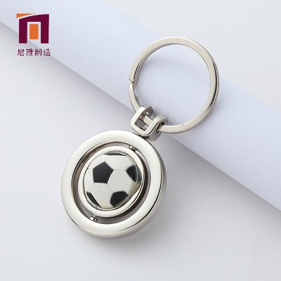 Football Rotating Metal Keychain Football Jewelry Football Keyring Football Keychain Football Gift