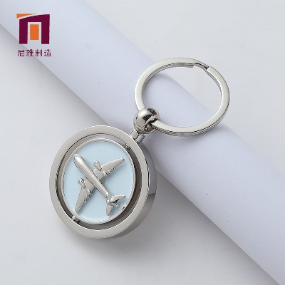 Aircraft Rotating Metal Keychain Aircraft Pattern Logo Processing Rotating Keychain Metal Crafts