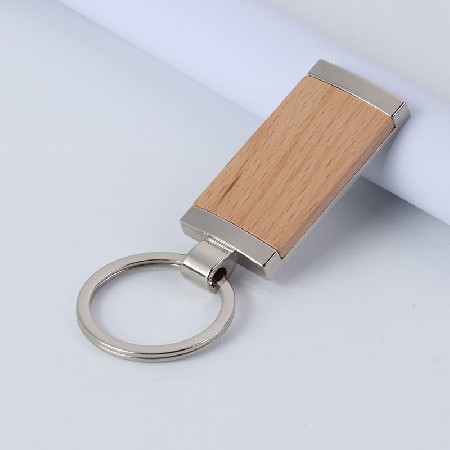 Wooden keychain manufacturer wholesale production company gift logo square wood personalized keychain