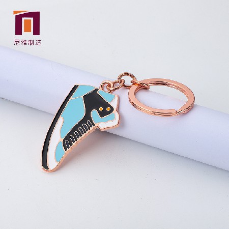 Manufacturer's processed metal keychain for board shoes, painted imitation enamel cartoon fruit, personalized processing keychain