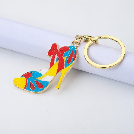 Manufacturer's Metal Keychain Pendant Creative Style Personalized High Heel Shoe Keychain Lacquered Keychain