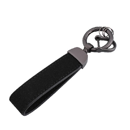 Leather keychain metal PU leather cowhide keychain suede keychain small gift