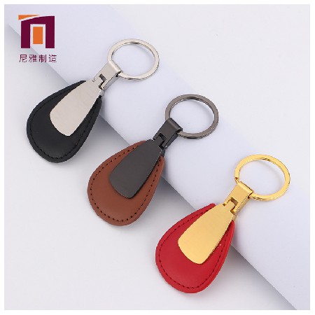 Creative Zinc Alloy Leather Keychain Decoration Pendant Company Business Gift Metal Keychain Logo