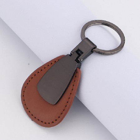 Creative Zinc Alloy Leather Keychain Decoration Pendant Company Business Gift Metal Keychain Logo