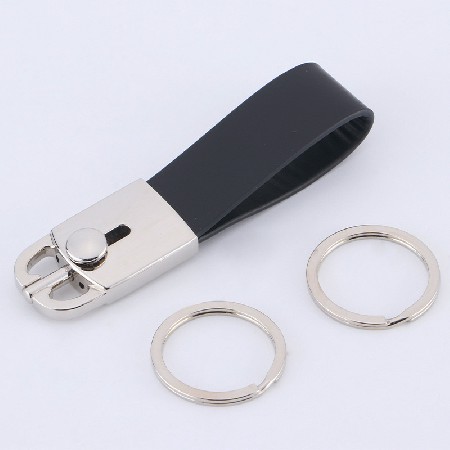 Manufacturer's Double Ring Keychain Leather Chain Car Keychain Waist Hang Men's Keychain Wholesale