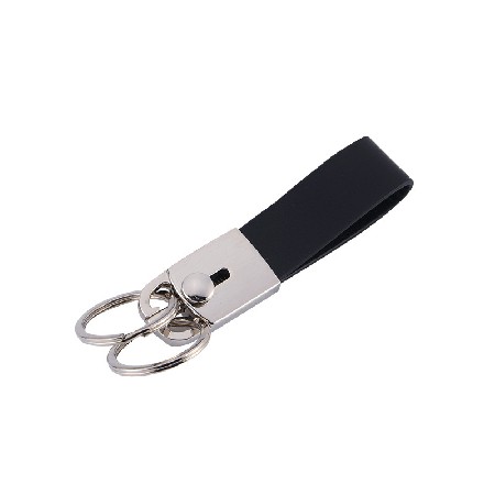 Manufacturer's Double Ring Keychain Leather Chain Car Keychain Waist Hang Men's Keychain Wholesale