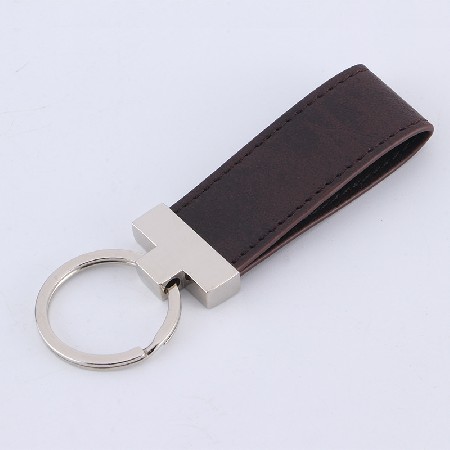 New Leather Metal Keychain Automotive Accessories Creative Gift Keychain LOGO Processing and Printing