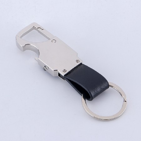 LED light keychain bottle opener keychain flashlight keychain leather keychain can be made into a logo