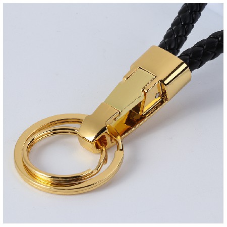 New Leather Rope Keychain Automotive Accessories Creative Gift Leather Keychain Metal Keyring