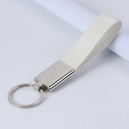 High grade creative leather decoration metal keychain leather decoration keychain creative gift leather keychain keyring