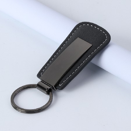 New style leather keychain metal car keychain PU leather keychain keychain with printed logo