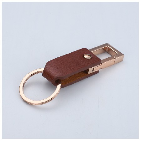 High grade creative leather car keychain, personalized creativity, foldable and minimalist waist trailer keychain