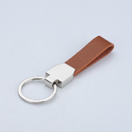 Keychain Zinc Alloy Metal Leather Creative Promotion Hanger Support Logo Processing Advertising Gift Keychain