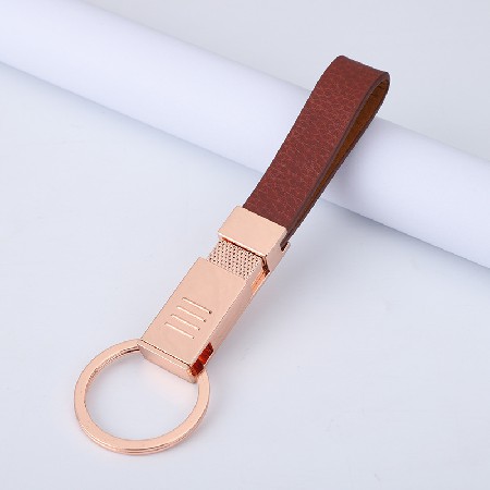 Fashion leather keychain PU keychain metal keychain leather keychain pendant processing