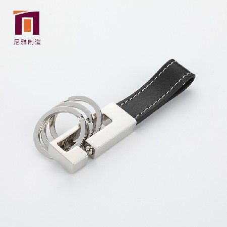 Manufacturer's Zinc Alloy Leather Keychain Creative Logo Promotion Gift Advertising Metal Keychain Wholesale Accessories