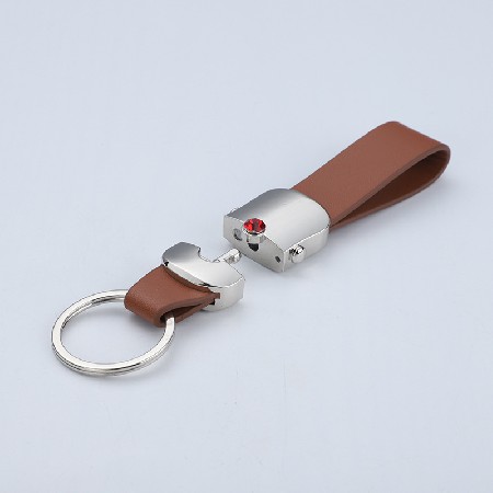 New Keychain Pendant Metal Leather Keychain Men's and Women's Luxury Gift Creative Advertising Leather Keychain