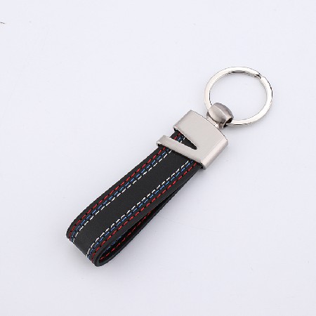 Manufacturer's Zinc Alloy Leather Keychain Metal PU Leather Cowhide Keychain Creative Car Logo Small Gift