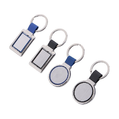 Metal circular simple rotating keychain wholesale keychain pendant advertising logo gift metal keychain