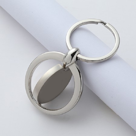 Circular Rotating Metal Keychain Creative Gift Car Hanger Pattern Processing Keychain Wholesale