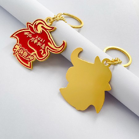 New Year Niu Zhuan Qiankun Niu Nian Keychain Lucky Niu Niu Key Pendant Keyring Zinc Alloy Keychain