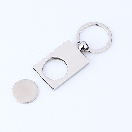 Token Chain Metal Keychain Supermarket Shopping Cart Coin Creative Advertising Small Gift Pendant Keyring