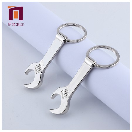 Personalized wrench bottle opener creative metal keychain metal creative gift with laser carved logo keychain