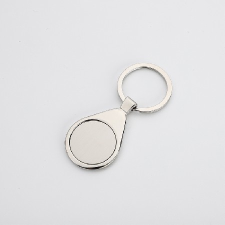 Metal keyplate engraved name keychain Personalized zinc alloy circular keychain Ordinary keychain