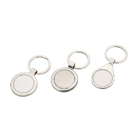 Metal keyplate engraved name keychain Personalized zinc alloy circular keychain Ordinary keychain