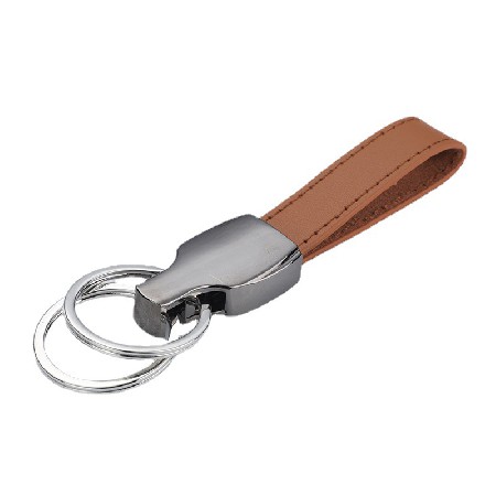 Men's business leather car keyring keyring leather metal keychain processing personalized logo