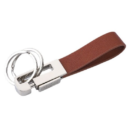 Double Ring Leather Decorative Metal Keychain Automotive Accessories Creative Welfare Small Gift PU Leather Keychain