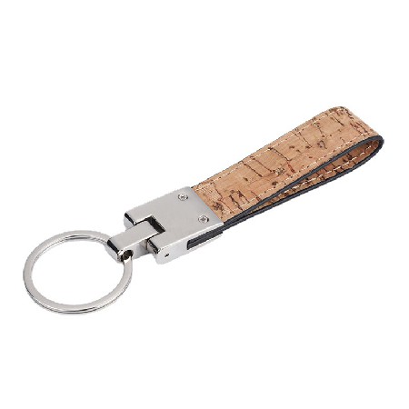 Imitation wood grain leather decoration metal keychain logo creative automotive accessories gift keychain processing wholesale