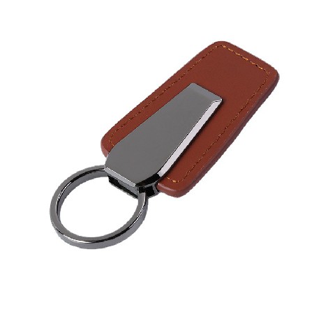 Leather keychain with pull ring, creative small gift for car accessories, keychain logo processing, leather keychain