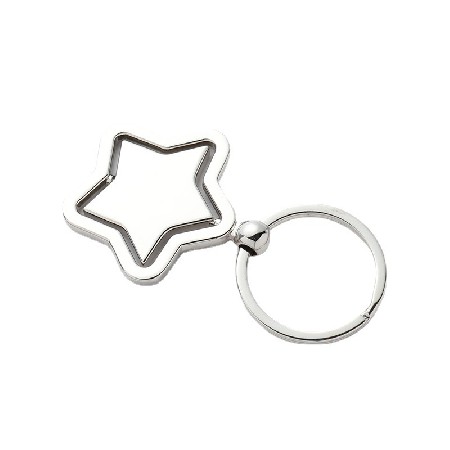 Five Point Star Rotating Metal Keychain Creative Gift Car Pendant Custom Pattern Keychain Wholesale